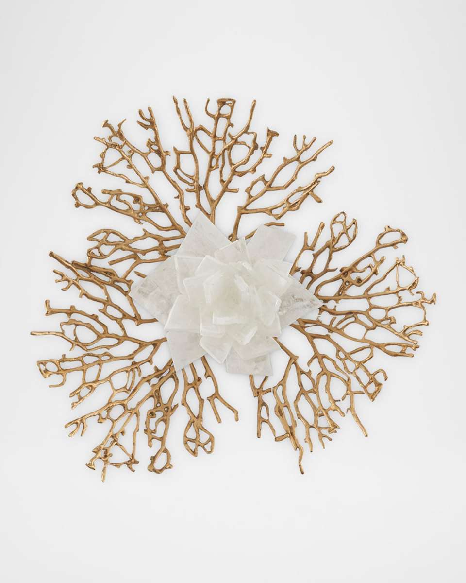 Stone Flora 17" 3-Light Selenite Wall Sconce